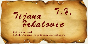 Tijana Hrkalović vizit kartica